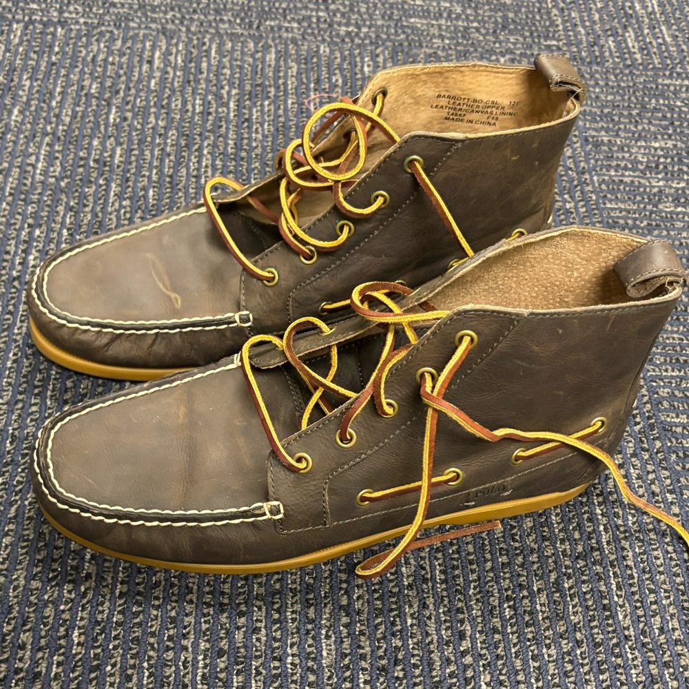 Polo by Ralph Lauren Dark Brown High-Top Boat Shoes